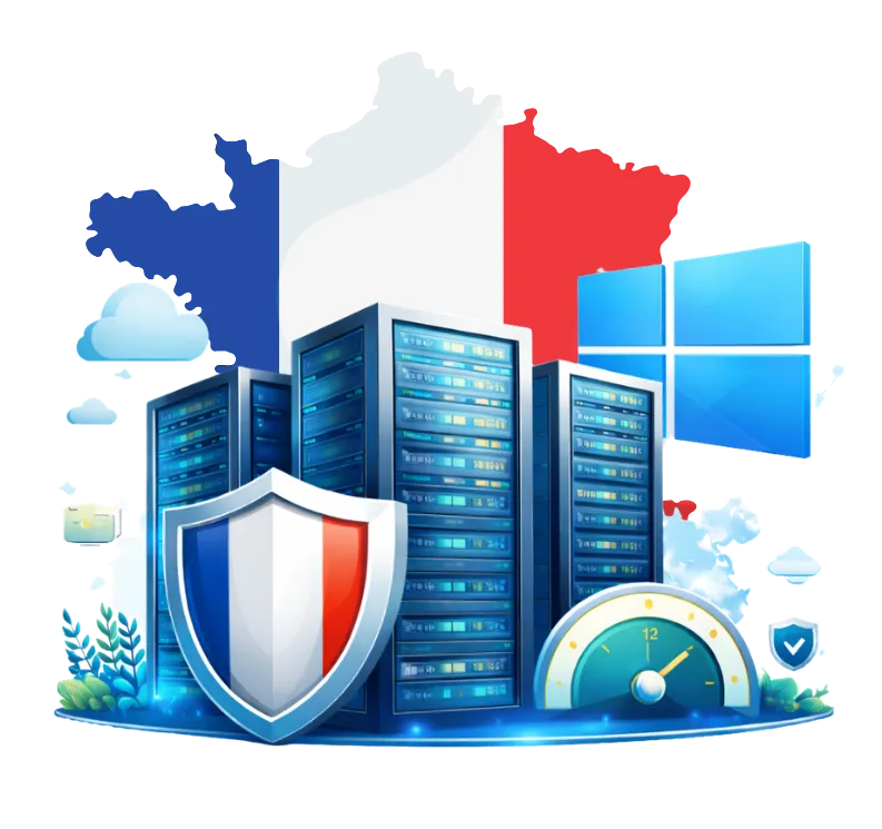 HostFinch France Windows VPS hosting with Windows Server and RDP access, 99.95% uptime target and DDoS protection