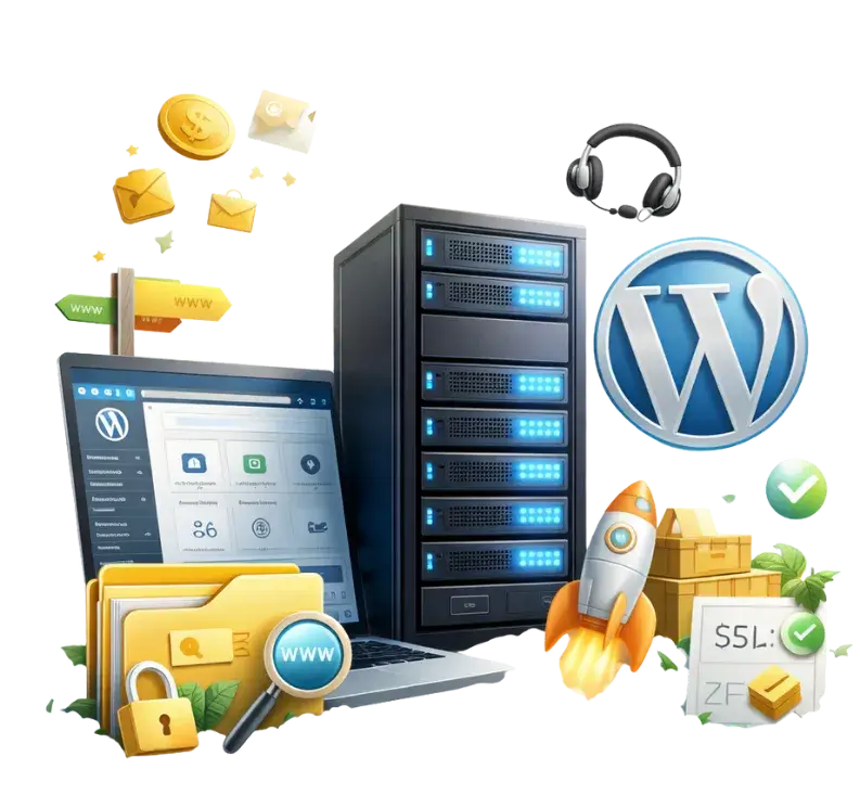 HostFinch managed WordPress hosting with free SSL, free migration and 99.95% uptime